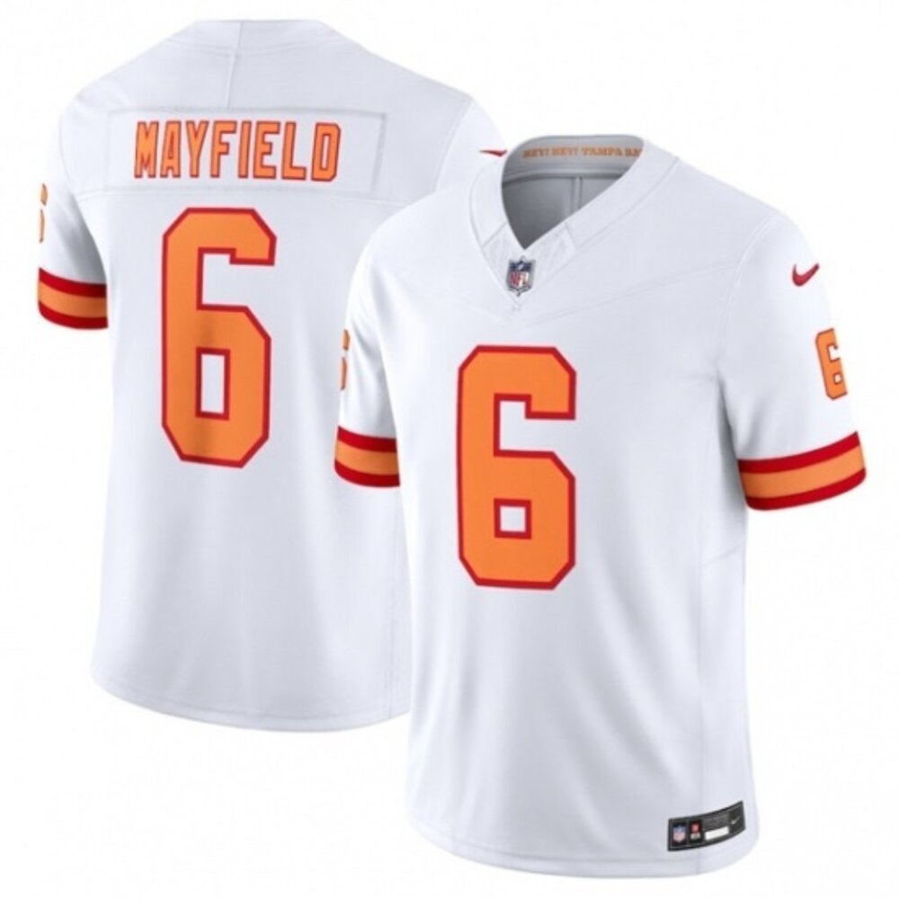 Men's '76 Tampa Bay Buccaneers Baker Mayfield White 50th Season Jersey
